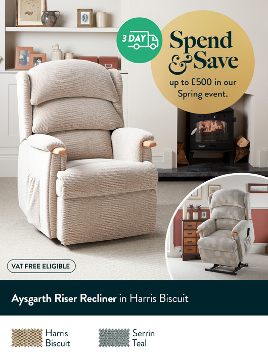 Aysgarth Riser Recliner in Harris Biscuit